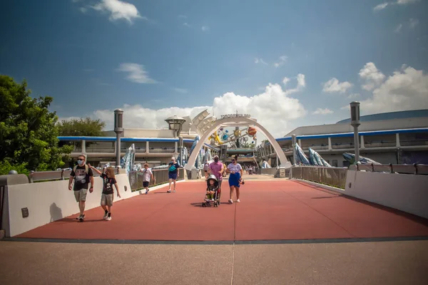 Orlando Florida September 2020 Panoramic View Tomorrowland Arch Magic Kingdom — Stock Photo, Image