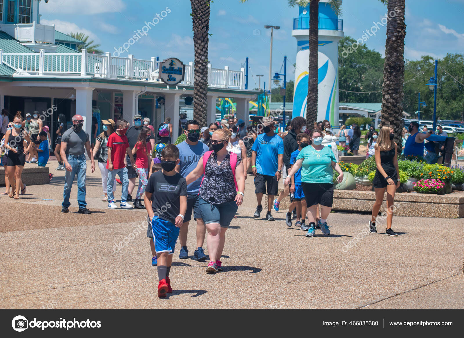 Orlando Florida June People Entering Park Its Reopening Covid 2020