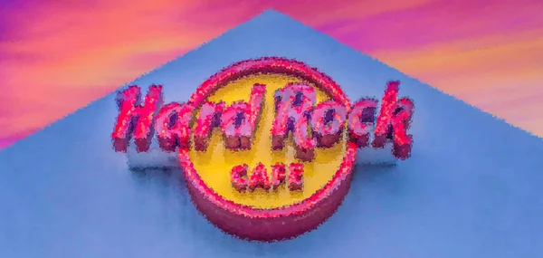 Art Style Hard Rock Cafe Miami Tramonto Namibia — Foto Stock