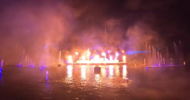 フロリダ州オーランド 2021年8月29日 シーワールドでのイグナイト花火大会のパノラマビュー — ストック動画