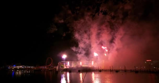Orlando Floride Août 2021 Vue Panoramique Salon Ignite Fireworks Seaworld — Video