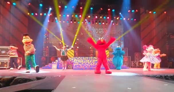 Orlando Florida Augusti 2021 Elmo Rocks Show Seaworld — Stockvideo