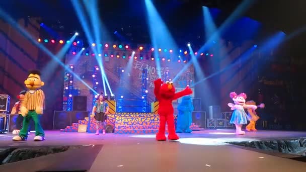 Orlando Florida Srpna2021 Elmo Rocks Show Seaworld — Stock video