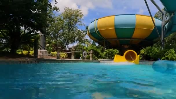 Orlando Florida Agosto 2021 Gente Dejando Tassies Twisters Aquatica — Vídeo de stock