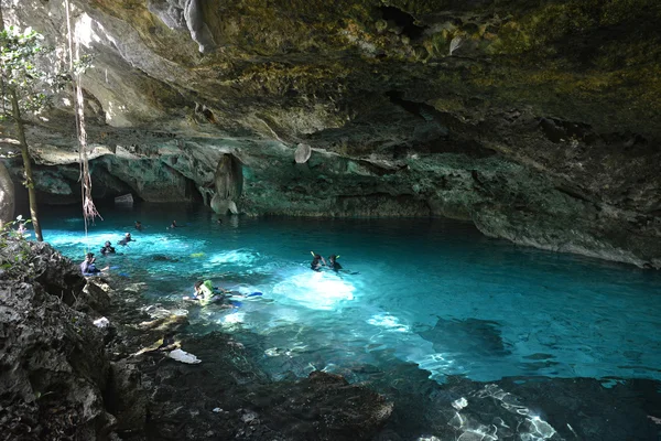 Cenote Dos Ojos en la península de Yucatán, México . —  Fotos de Stock