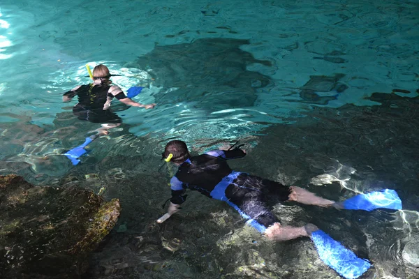 Cenote dos ojos auf der Halbinsel Yucatan, Mexiko. — Stockfoto