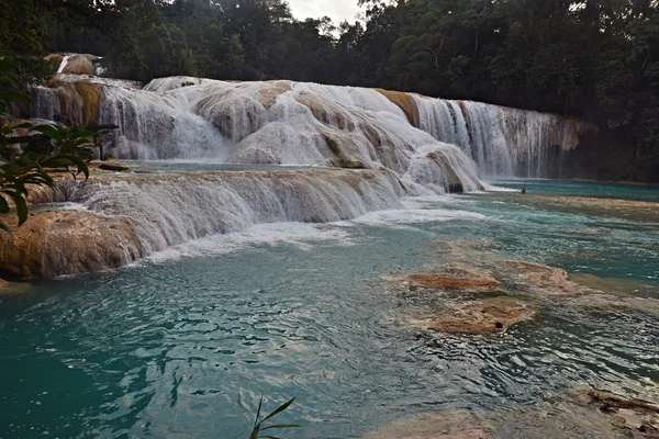 Agua Azul wodospad, półwysep Jukatan, Meksyk. — Zdjęcie stockowe