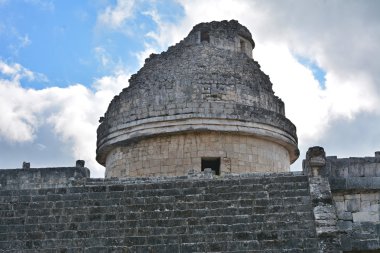 Gözlemevi El Caracol. Chichen Itza Maya Arkeolojik Sit