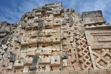 Maya Puuc mimari tarzı - Uxmal, Meksika ayrıntılarını.