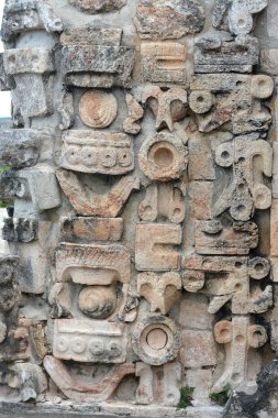 Maya Puuc mimari tarzı - Uxmal, Meksika ayrıntılarını.