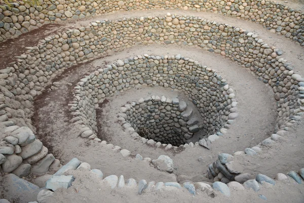 Town Nazca yakınındaki antik wells. Peru.