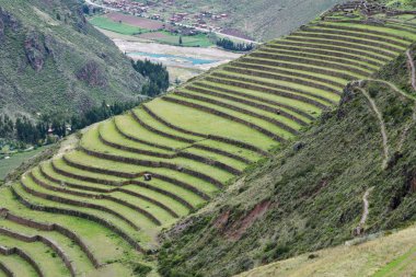 Inca yerleşim, Pisac, Peru.