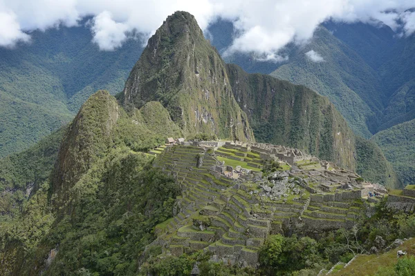 A klasszikus lövés a Machu Picchu. — Stock Fotó