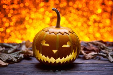 Kabak güz yaprakları Halloween için