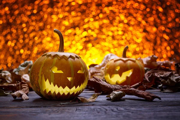 Two pumpkins for Halloween Stock Picture