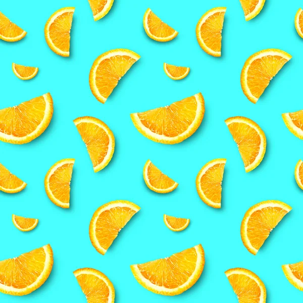 Ripe Orange Slices Bright Background Seamless Background — Stock Photo, Image