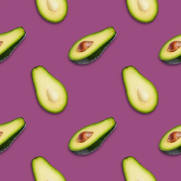 Ripe Avocado Bright Background Seamless Pattern — Stock Photo, Image