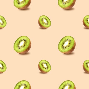 Parlak arka planda sulu kivi, pürüzsüz desen.