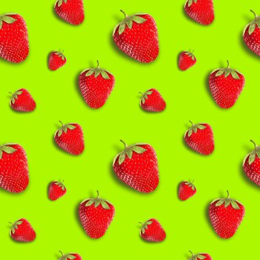 Parlak bir arka planda olgun, sulu çilekler. Kusursuz arkaplan.