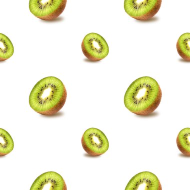 Beyaz arka planda sulu kivi, pürüzsüz desen.