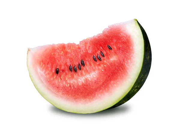 Slice Ripe Watermelon Isolated White Background — Stock Photo, Image