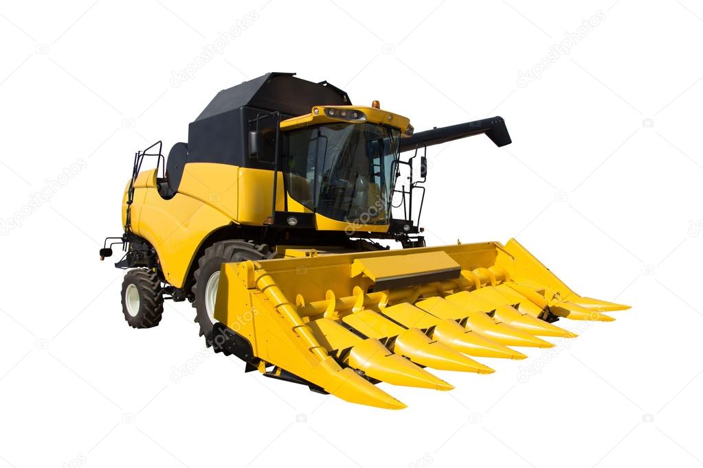 Yellow agricultural harvester
