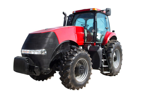 Фермерский трактор изолирован на белом фоне
