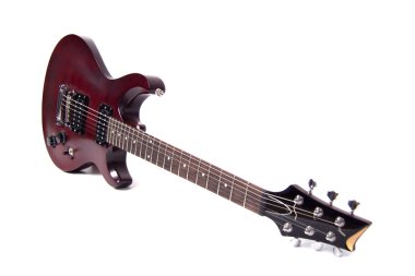 Beyaz arkaplanda elektro gitar