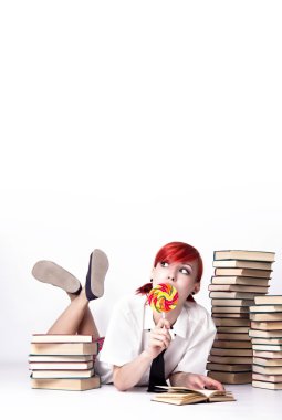 lolipop yiyen güzel kız