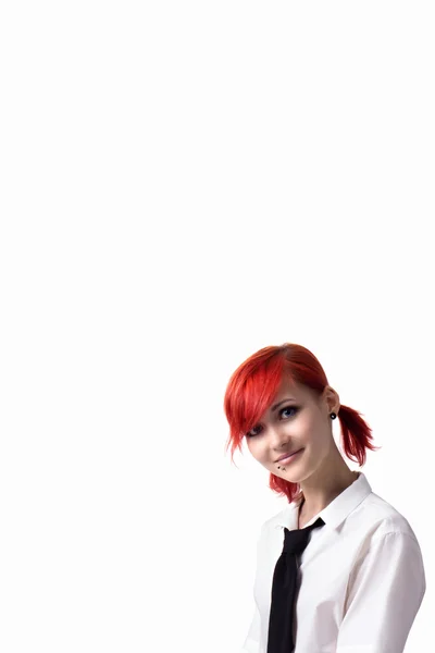 Beautiful girl on a white background — Stock Photo, Image