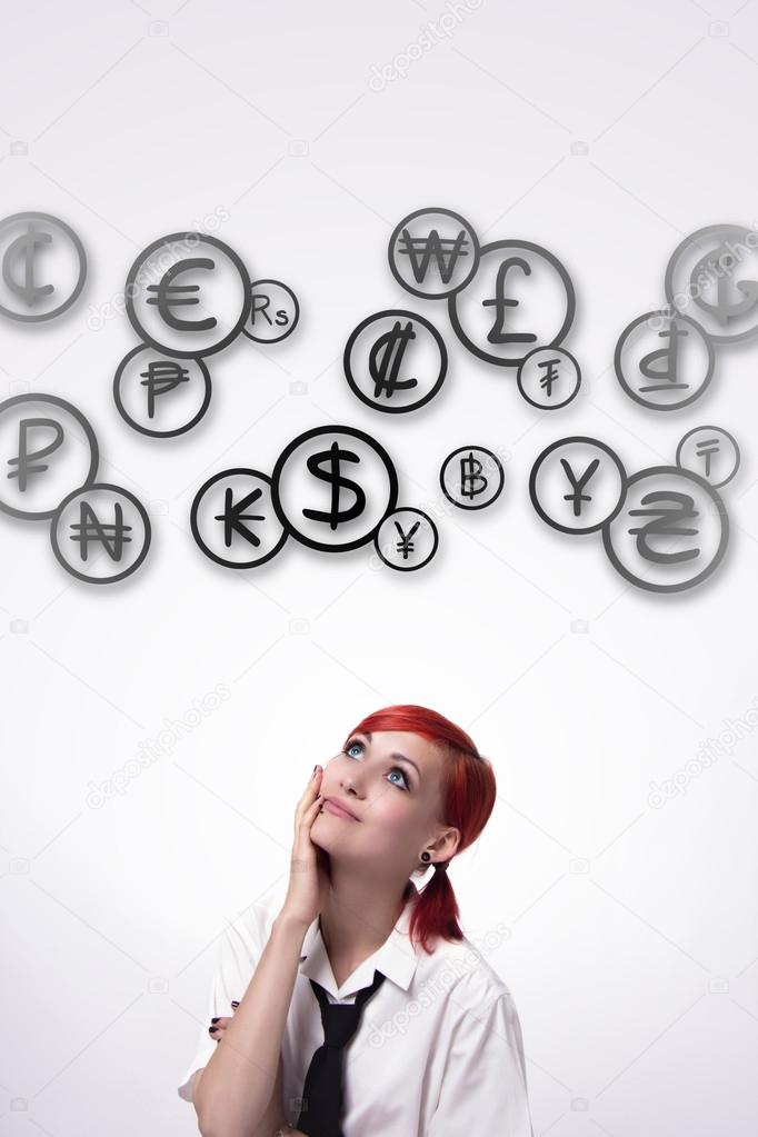 Girl and cloud coins