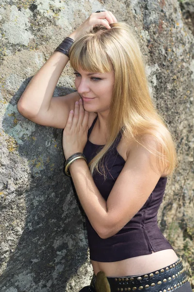 Retrato de la rubia de ojos azules — Foto de Stock