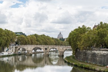 Roma, İtalya Tiber ve St. Peter's Katedrali, görüntüleme