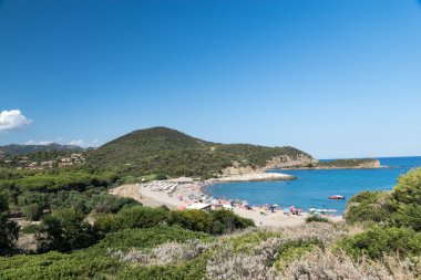 Su Portu Beach'te Chia, Sardunya, İtalya