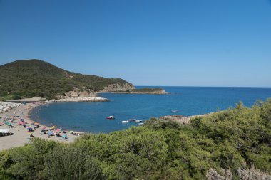 Su Portu Beach'te Chia, Sardunya, İtalya