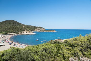 Su Portu Beach'te Chia, Sardunya, İtalya