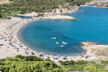 Su Portu Beach'te Chia, Sardunya, İtalya