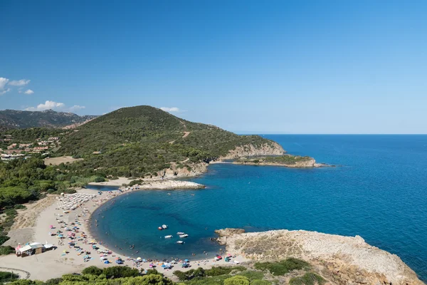 Su Portu Beach'te Chia, Sardunya, İtalya