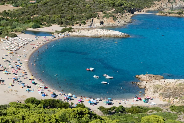 Su Portu Beach'te Chia, Sardunya, İtalya