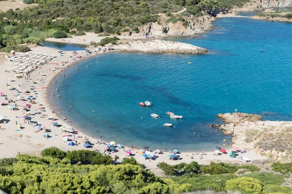 Su Portu Beach'te Chia, Sardunya, İtalya