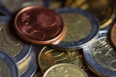 Euro sikkelerinin arkaplanı para (Avrupa para birimi)