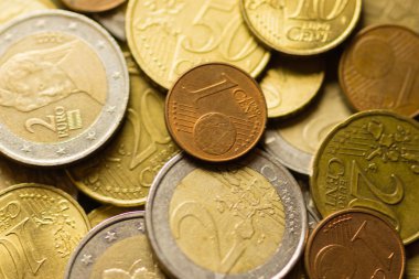 Euro sikkelerinin arkaplanı para (Avrupa para birimi)