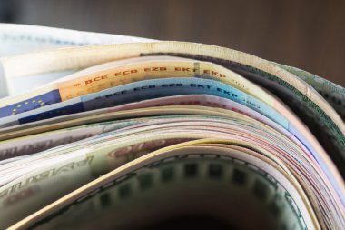 Euro banknot. Makro arka plan.