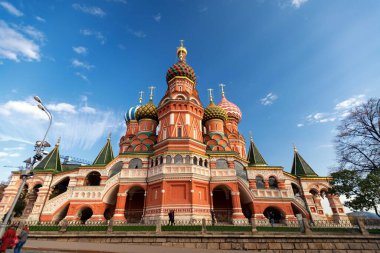 St. Moskova 'daki Kızıl Meydan' daki Basil Katedrali. Moskova 'nın Ortodoks Kilisesi ve mimari şaheserleri. Rusya 'nın en ünlü manzarası. Salgından önceki yaşam COVID 19