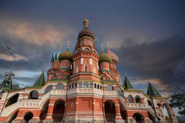 St. Moskova 'daki Kızıl Meydan' daki Basil Katedrali. Moskova 'nın Ortodoks Kilisesi ve mimari şaheserleri. Rusya 'nın en ünlü manzarası. Salgından önceki yaşam COVID 19