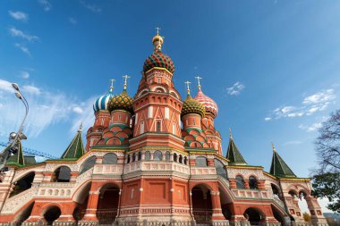 St. Moskova 'daki Kızıl Meydan' daki Basil Katedrali. Moskova 'nın Ortodoks Kilisesi ve mimari şaheserleri. Rusya 'nın en ünlü manzarası. Salgından önceki yaşam COVID 19
