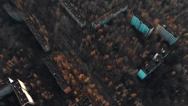 Kilátás Szellemváros Pripyat Csernobili Atomerőmű Szarkofág Háttérben Évvel Katasztrófa Evakuálás — Stock videók