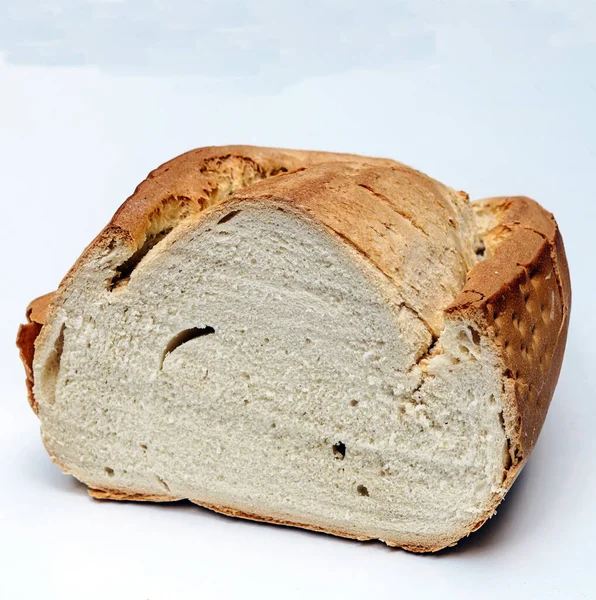 Brot Umgeben Von Weißem Hintergrund — Stockfoto