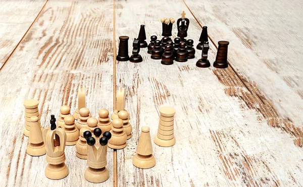 木の板の上のチェスの駒 — ストック写真