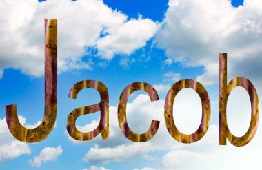 Bulutlarla çevrili İngilizce Jacob adı